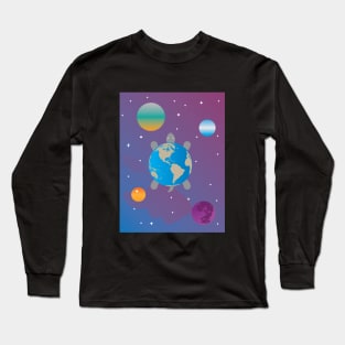 Turtle Earth Solar System Long Sleeve T-Shirt